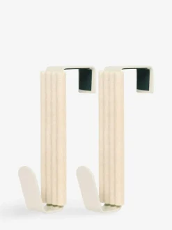 Next Set of 2 Natural Rib Over Door Hooks New