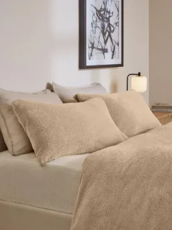 Next Set of 2 Natural Teddy Fleece Pillowcases Outlet