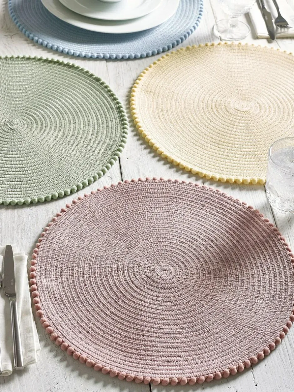 Next Set of 4 Pom Pom Placemats Pastel Outlet