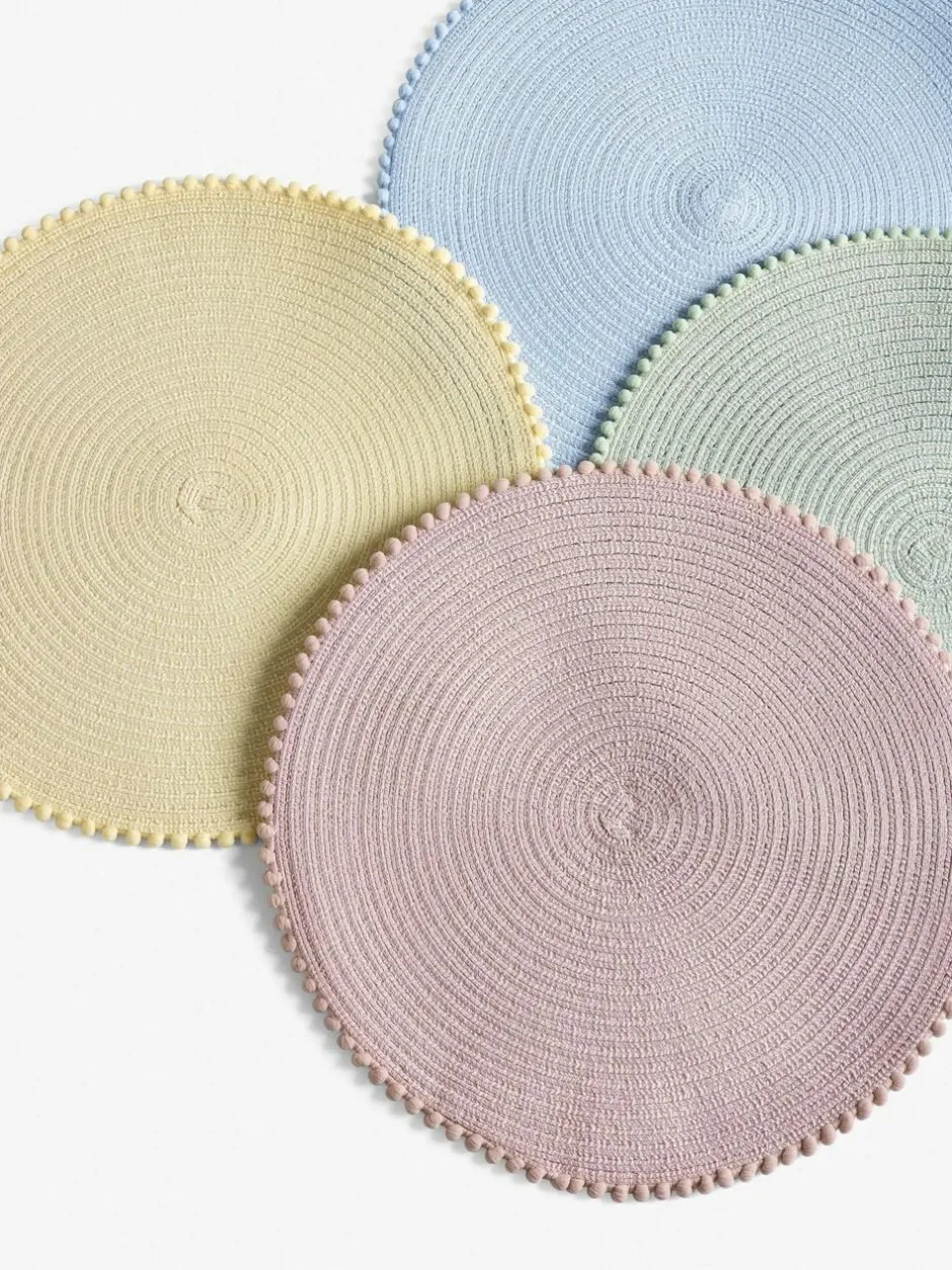 Next Set of 4 Pom Pom Placemats Pastel Outlet