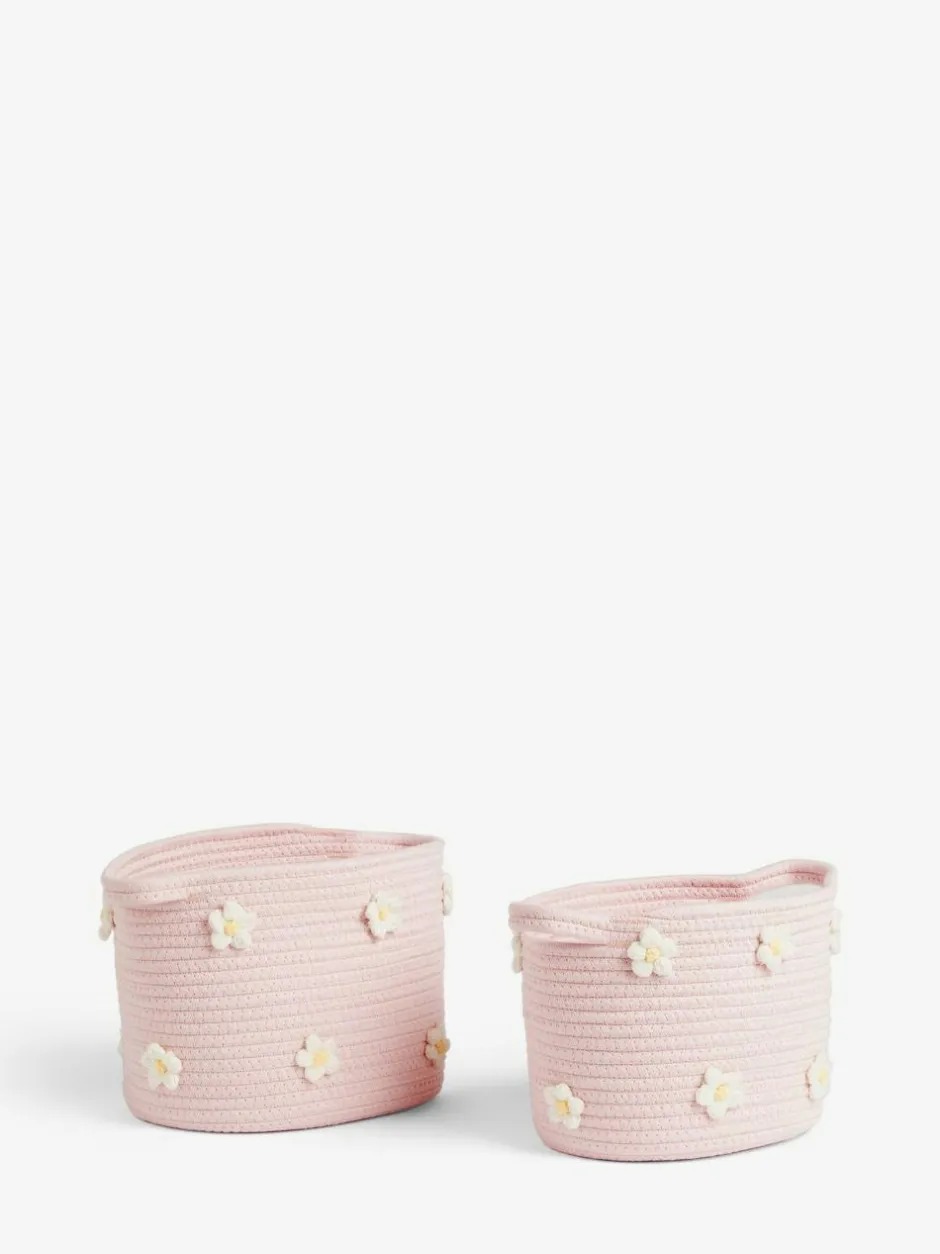 Next Set of 2 Pink Daisy Storage Baskets Discount