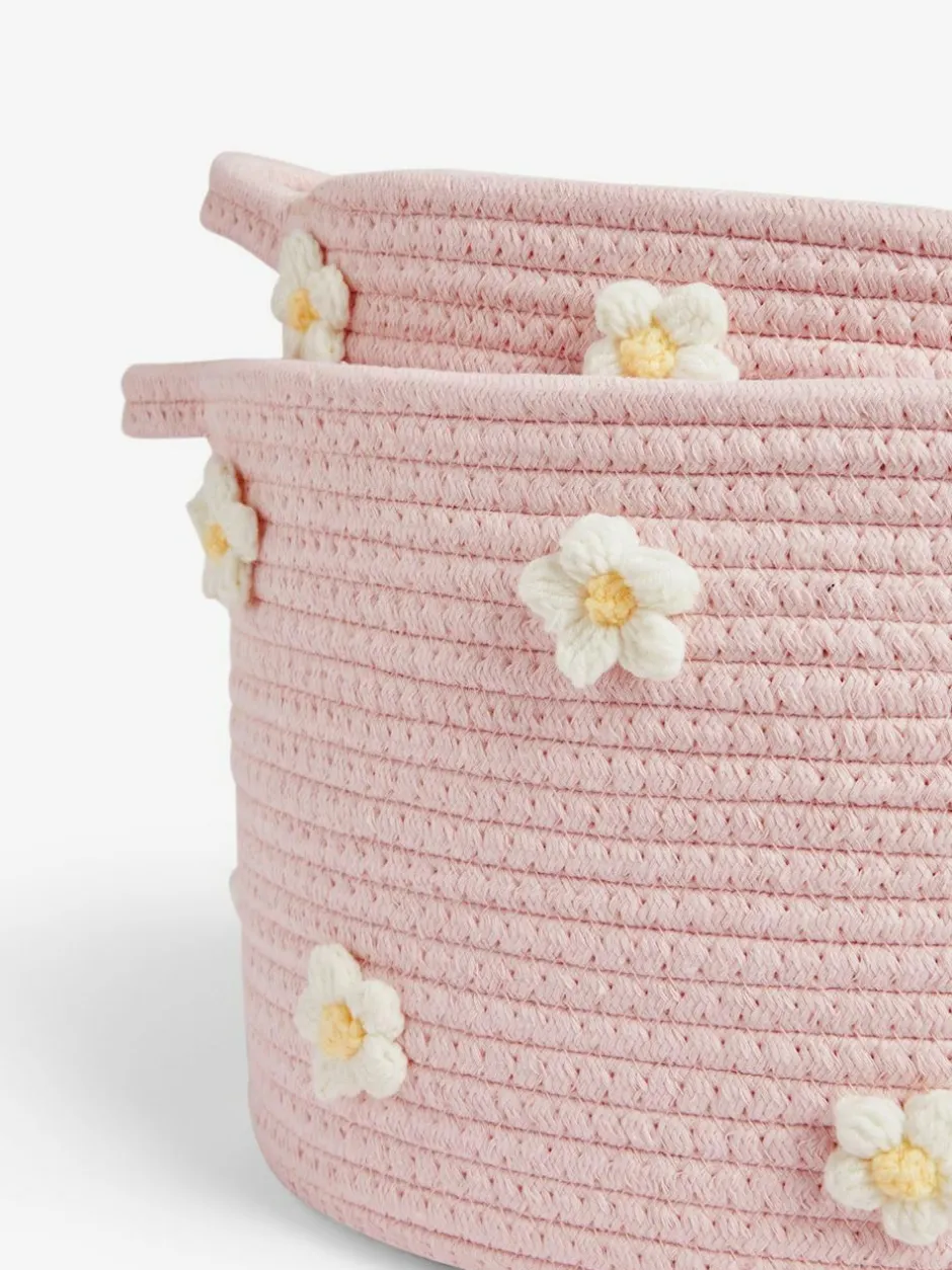 Next Set of 2 Pink Daisy Storage Baskets Discount