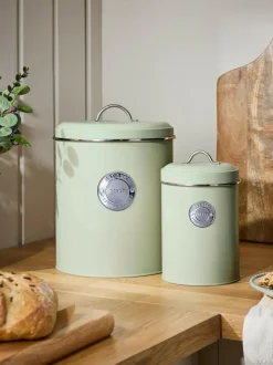 Next Set of 3 Badge Set of 2 Storage Jars Sage Green Hot