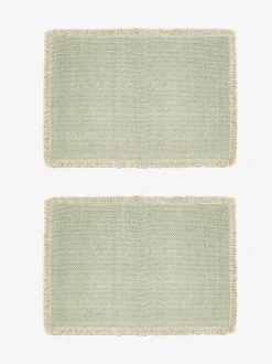 Next Set of 4 Fringe Edge Placemats Sage Green Online