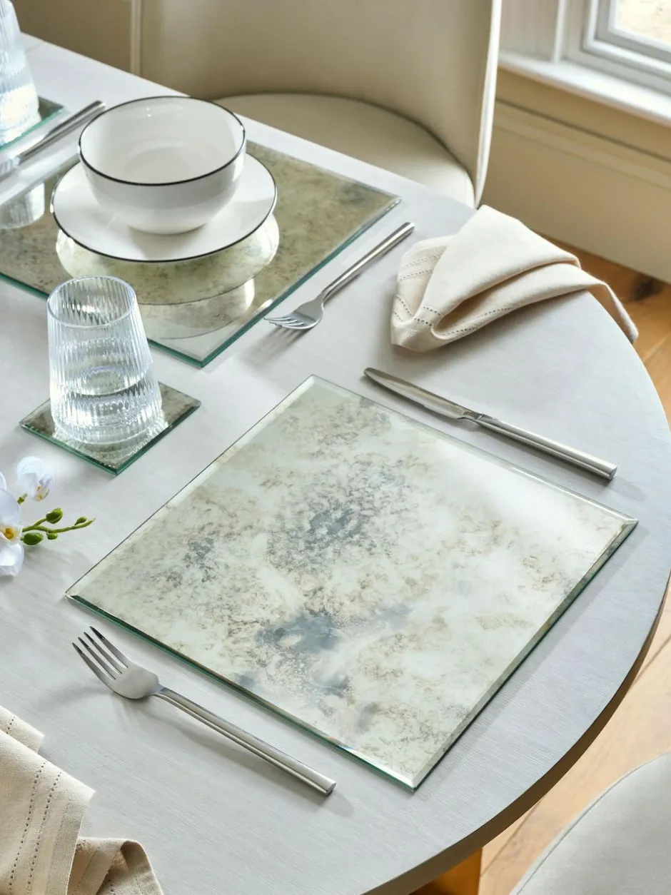 Next Set of 2 Galaxy Glass Placemats Silver Best