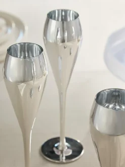 Next Set of 4 Silver Sloane Champagne Flutes Sale