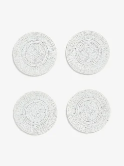 Next Set of 4 White Beaded Coasters Discount
