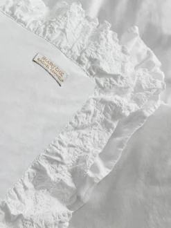 Shabby Chic by Rachel Ashwell® Broderie Anglaise Ruffle Duvet Cover and Pillowcase Set White Clearance