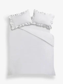Shabby Chic by Rachel Ashwell® Broderie Anglaise Ruffle Duvet Cover and Pillowcase Set White Clearance