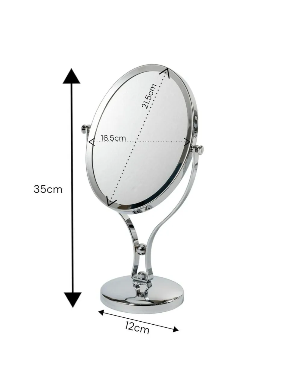 Showerdrape Chrome Vanity Mirror Oval 5x Magnification Reversableb Triton
