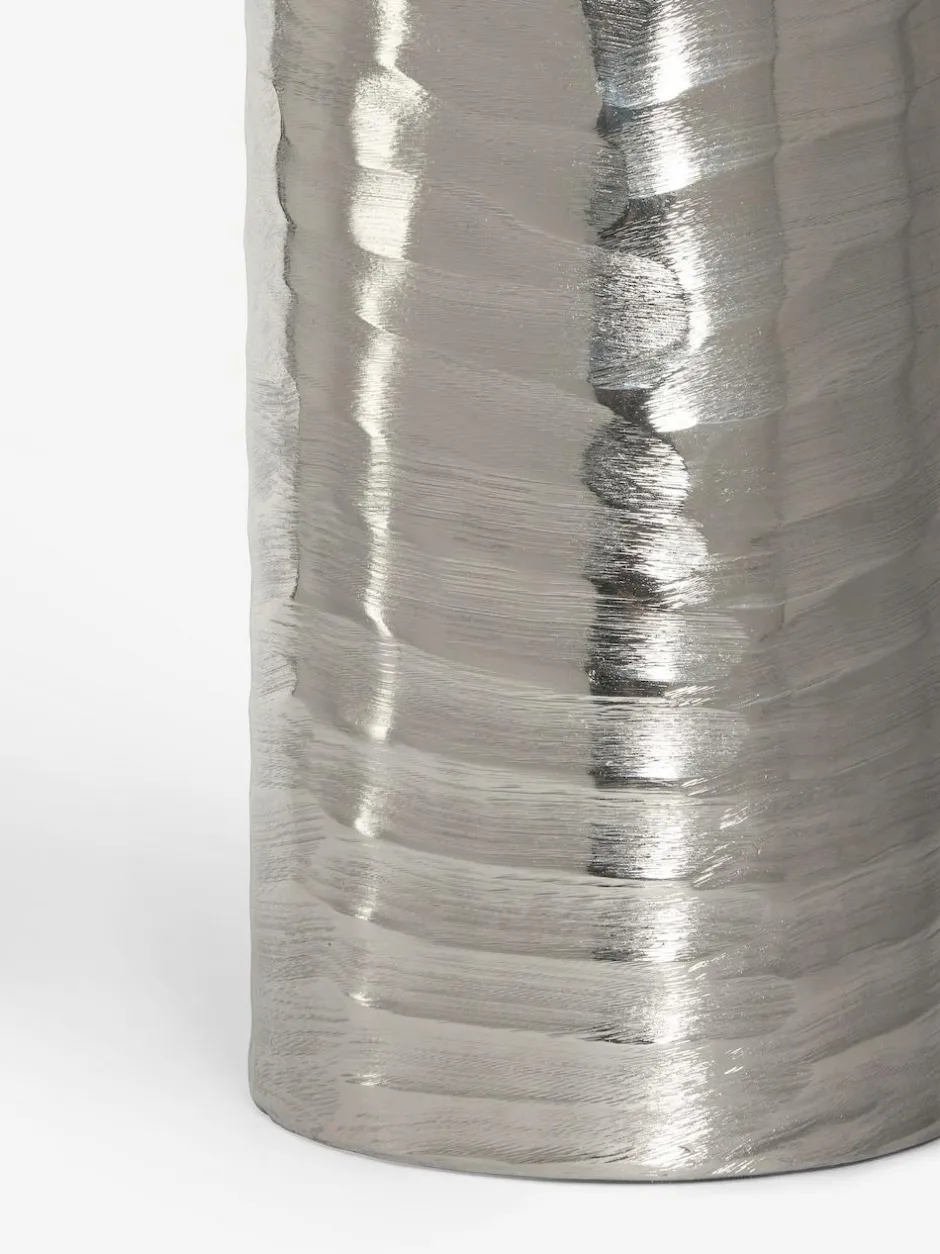 Next Silver Extra Large Metal Textured Vase