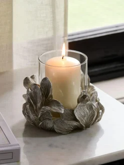 Next Silver Floral Tea Light Hurricane Candle Holder Discount