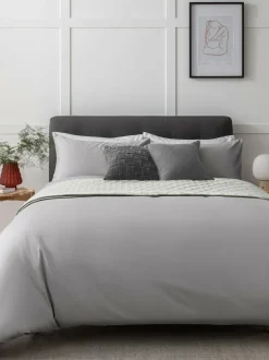 Next Silver Grey 400 Thread Count Egyptian Cotton Sateen Luxury Duvet Cover and Pillowcase Set