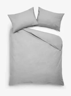 Next Silver Grey 400 Thread Count Egyptian Cotton Sateen Luxury Duvet Cover and Pillowcase Set