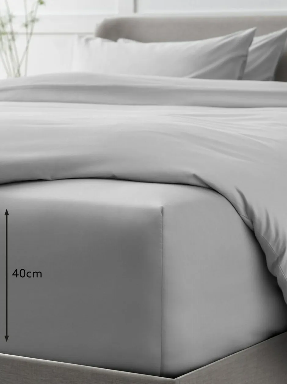 Next Silver Grey Collection Luxe 400 Thread Count Egyptian Extra Deep Fitted Cotton Sateen Sheet Best