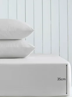 Next Silver Grey Cotton Rich Deep Fitted Bed Sheet Sale
