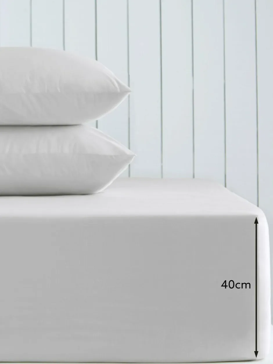Next Silver Grey Cotton Rich Extra Deep Fitted Bed Sheet Sale