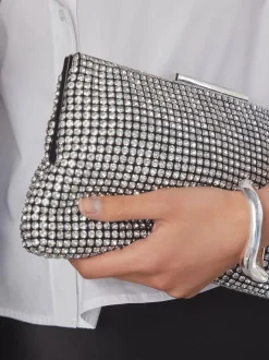 Next Sparkle Clutch Bag Silver Sale