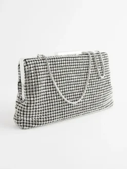 Next Sparkle Clutch Bag Silver Sale