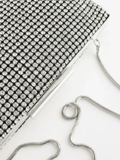 Next Sparkle Clutch Bag Silver Sale