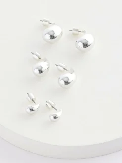 Next Teardrop Earrings 3 Pack Silver Tone Sale