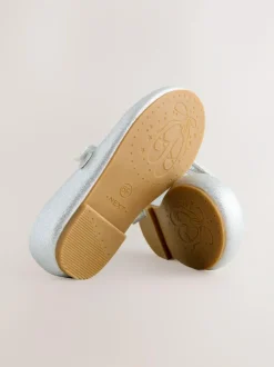 Next Wide Fit (G) Mary Jane Touch Fastening Occasion Shoes Silver Sale