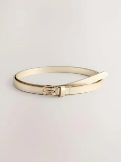 Next PU Skinny Belts 2 Pack Silver/Gold Discount
