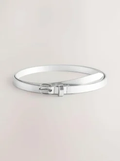 Next PU Skinny Belts 2 Pack Silver/Gold Discount