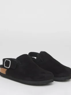 Simply Be Fluffy Mules With Back Strap Black Outlet