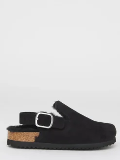 Simply Be Fluffy Mules With Back Strap Black Online