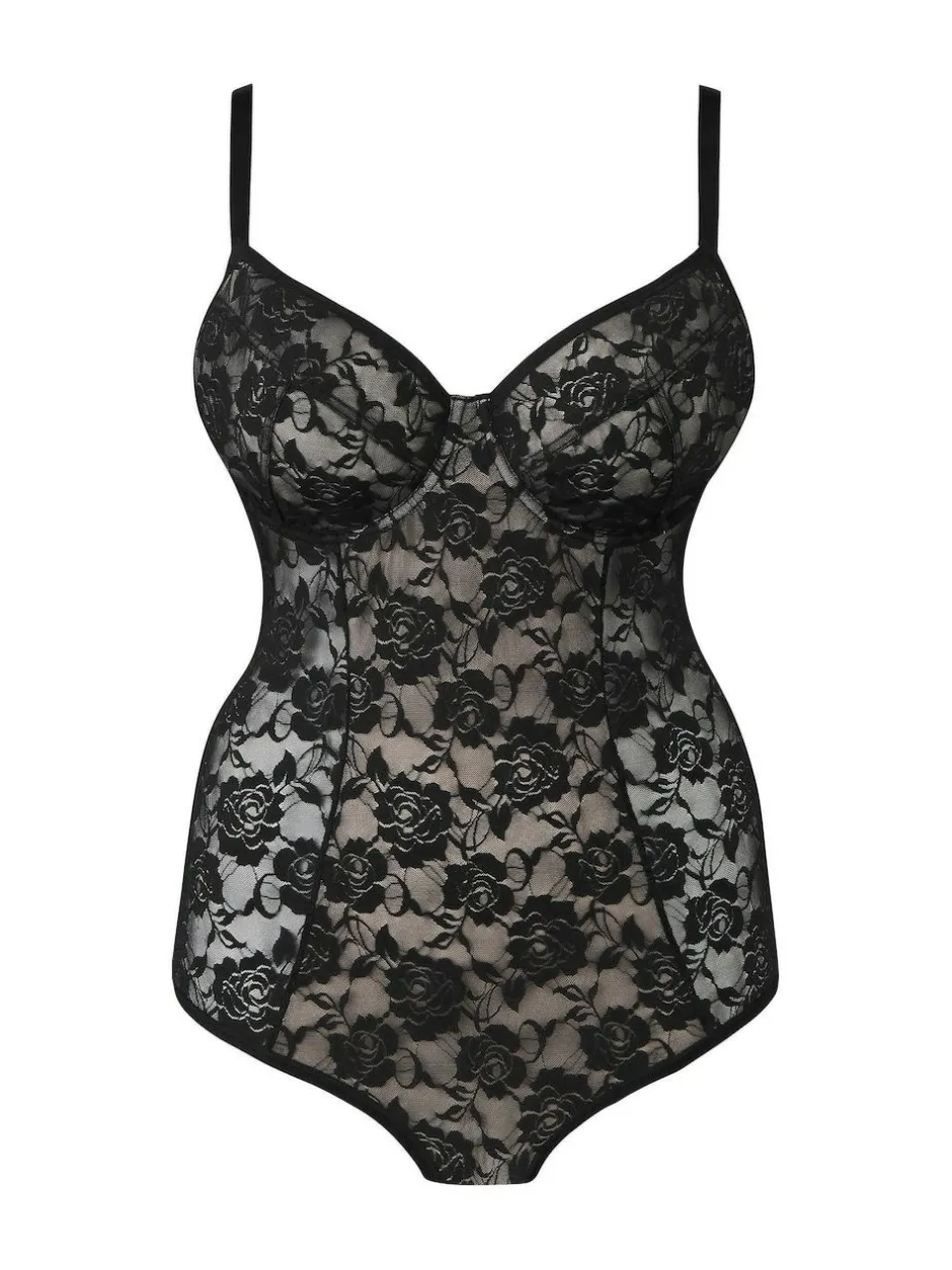 Simply Be Black Magisculpt Light Control Black Lace Bodyshaper Discount