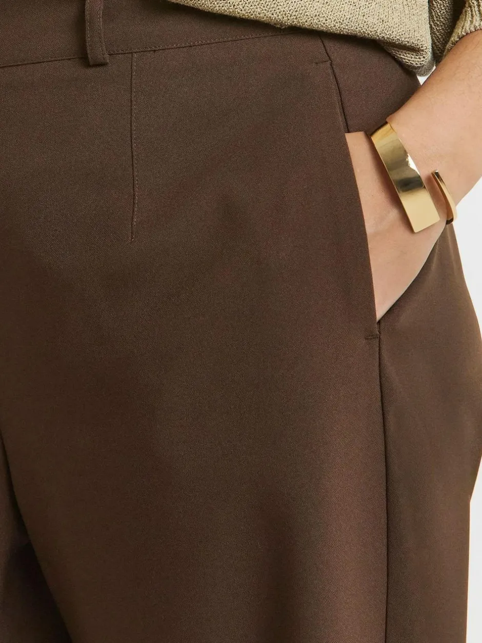 Simply Be Brown Tailored Barrel Leg Trouser Clearance