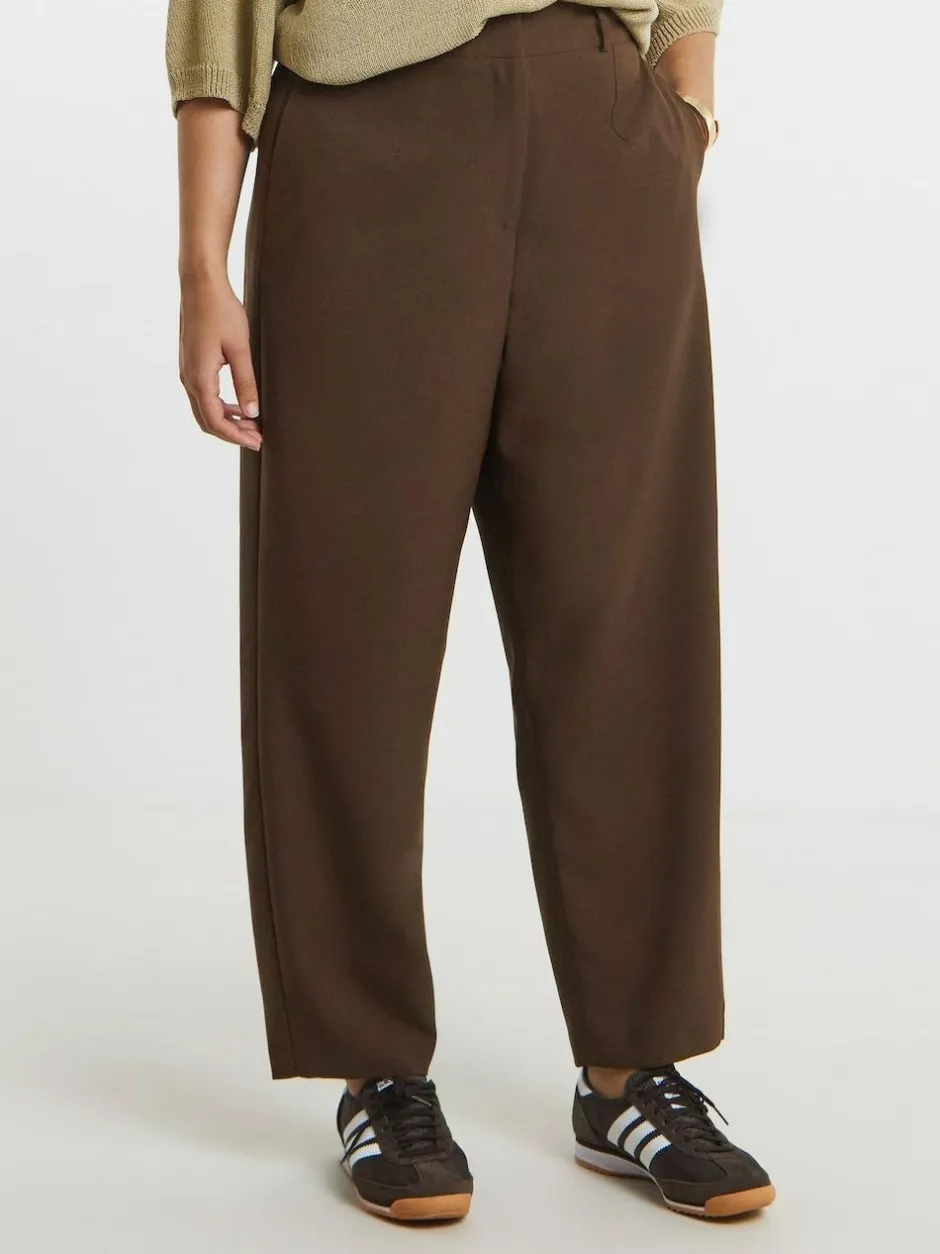 Simply Be Brown Tailored Barrel Leg Trouser Clearance