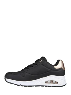 Skechers Golden Womens Standard Fit Uno Trainers Black Dark Hot