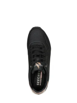 Skechers Golden Womens Standard Fit Uno Trainers Black Dark Hot