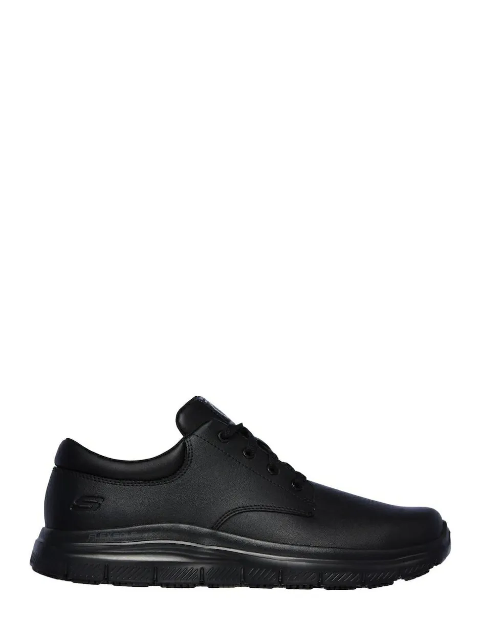 Skechers Black Mens Flex Advantage Fourche Slip Resistant Work Shoes New