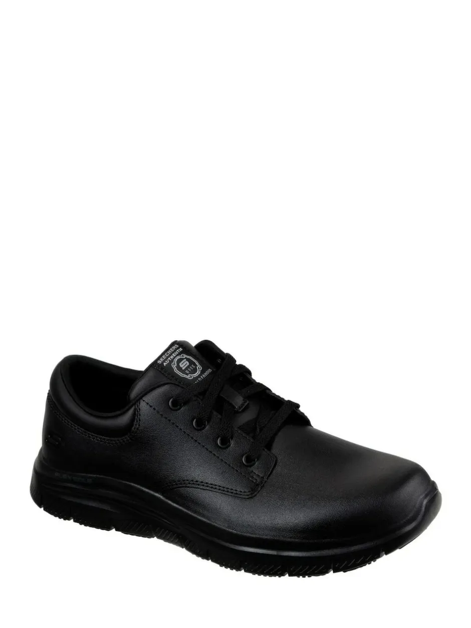 Skechers Black Mens Flex Advantage Fourche Slip Resistant Work Shoes New