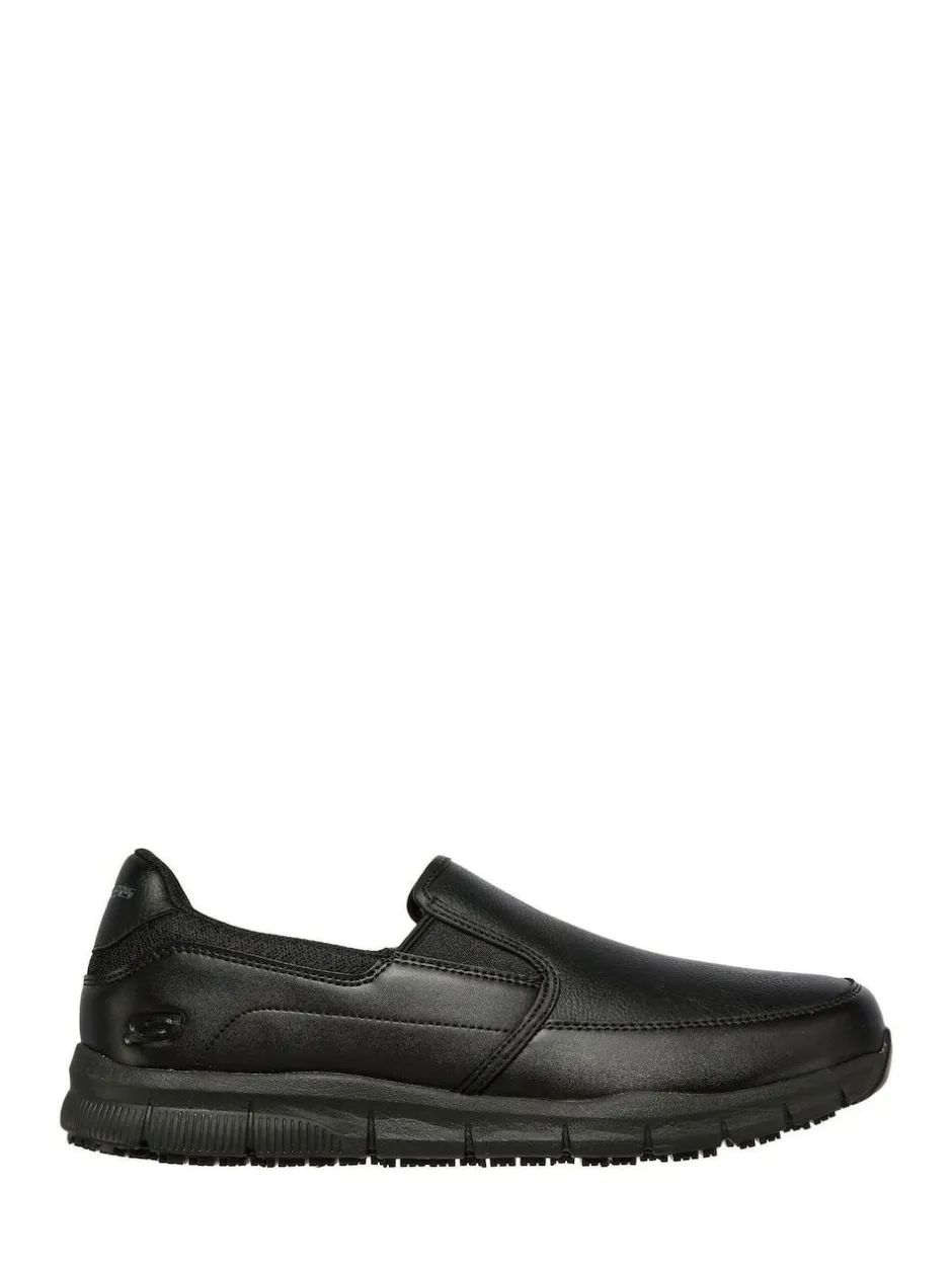 Skechers Black Mens Nampa Groton Resistant Slip On Shoes Clearance