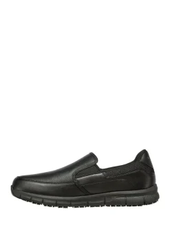 Skechers Black Mens Nampa Groton Resistant Slip On Shoes Clearance