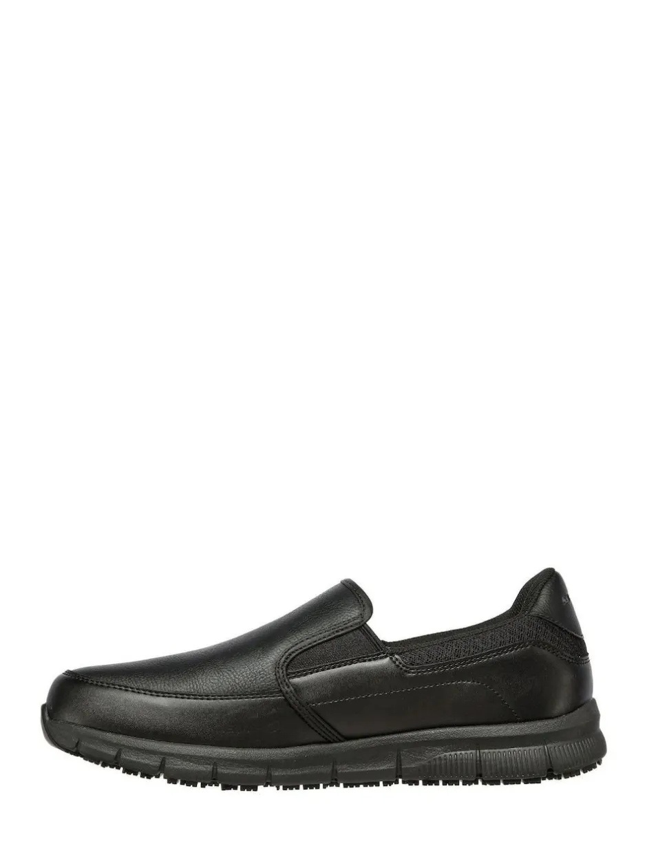 Skechers Black Mens Nampa Groton Resistant Slip On Shoes Clearance