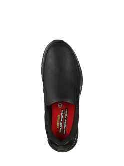 Skechers Black Mens Nampa Groton Resistant Slip On Shoes Clearance