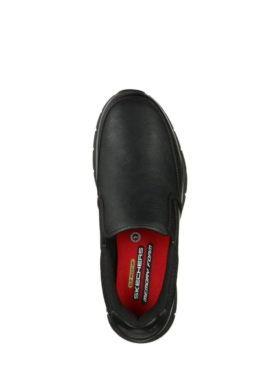 Skechers Black Mens Nampa Groton Resistant Slip On Shoes Clearance