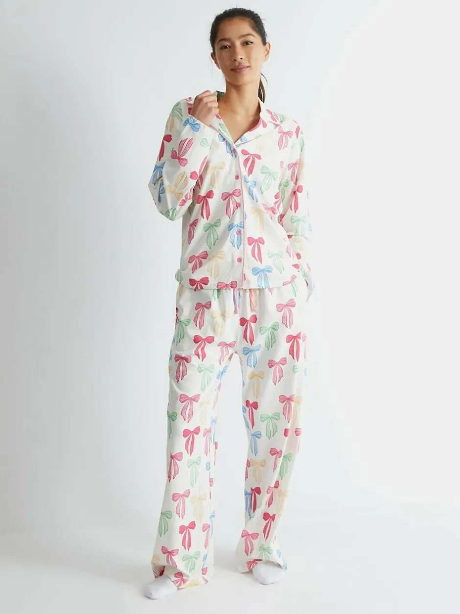Skinnydip White Multicolour Bow Pyjama Set