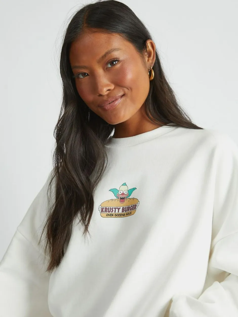 Skinnydip White The Simpsons x Krusty Burger Sweatshirt Sale