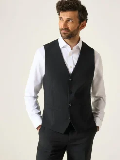 Skopes Single Breasted Wool Rich Darwin Suit Waistcoat Black Discount