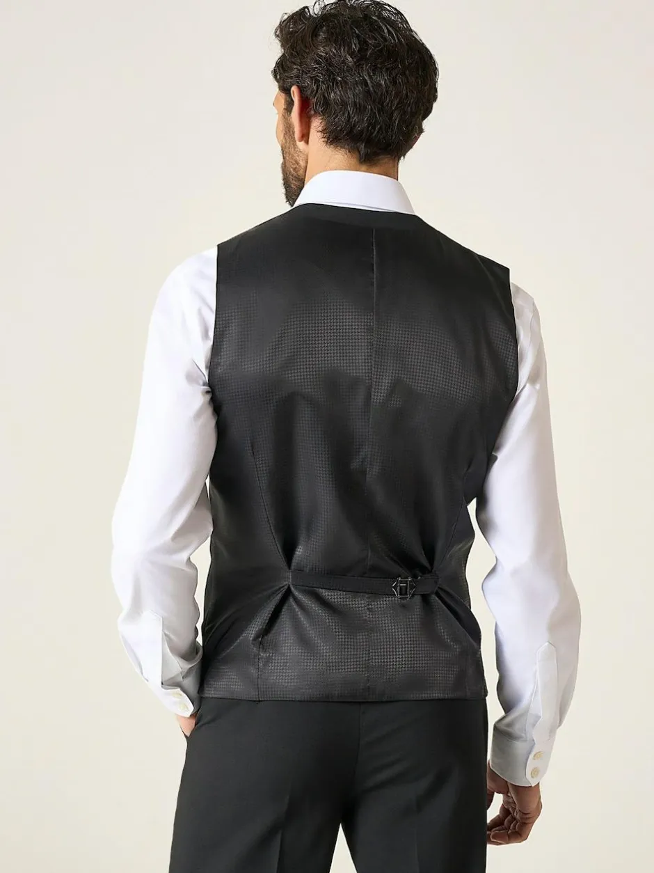 Skopes Single Breasted Wool Rich Darwin Suit Waistcoat Black Discount