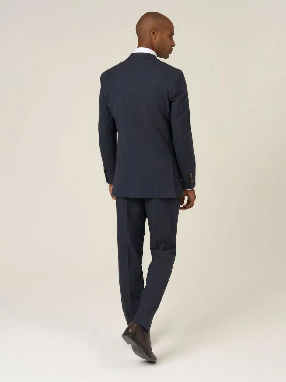 Skopes Elijah Tailored Fit Check Suit Jacket Blue