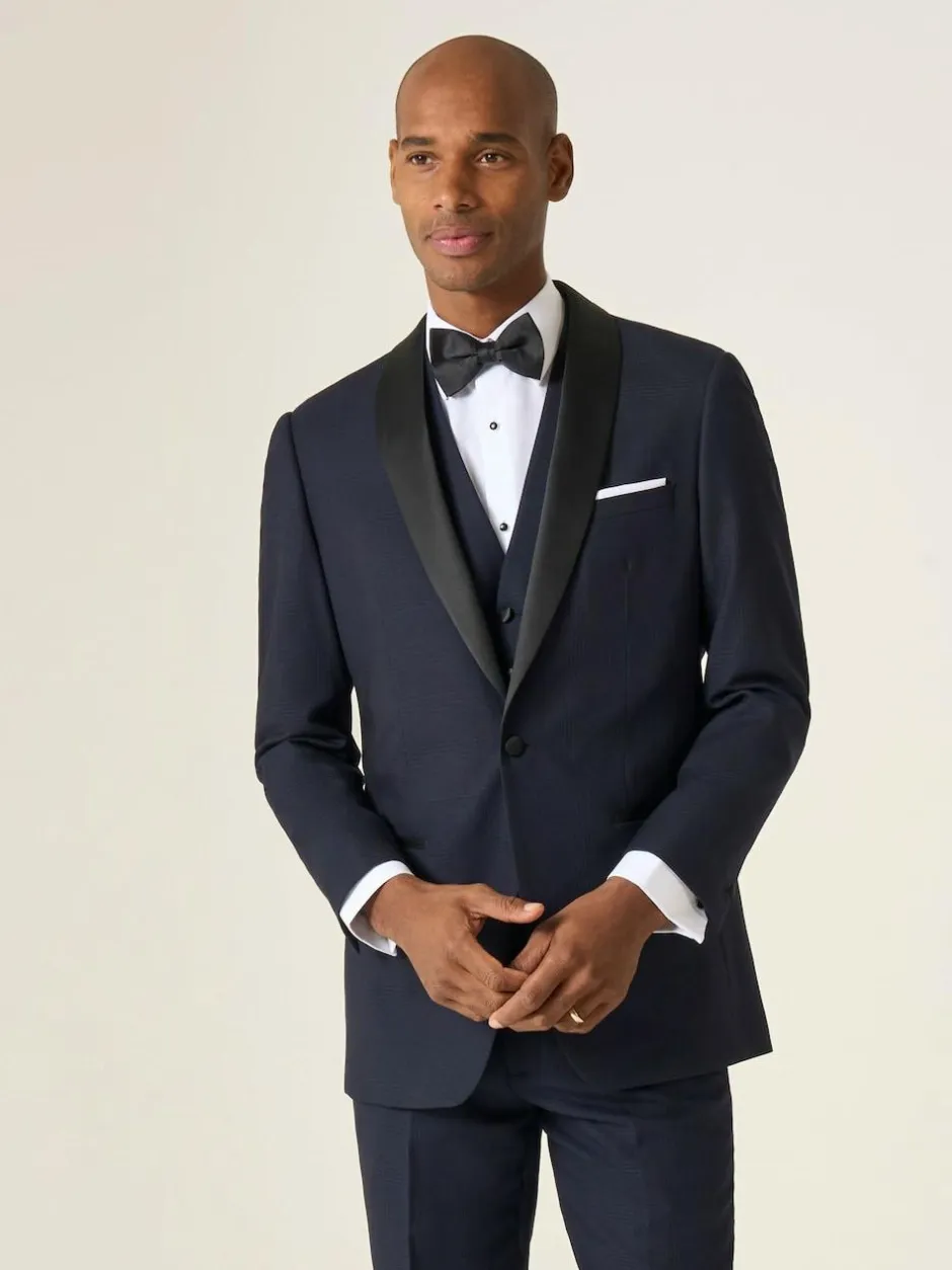 Skopes Newman Check Tailored Fit Suit Waistcoat Blue New