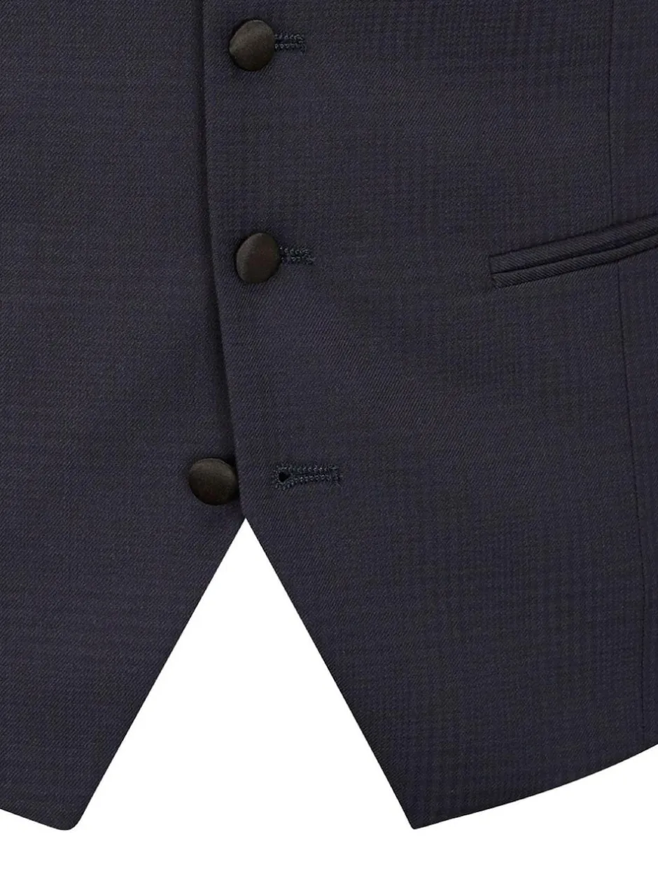 Skopes Newman Check Tailored Fit Suit Waistcoat Blue New