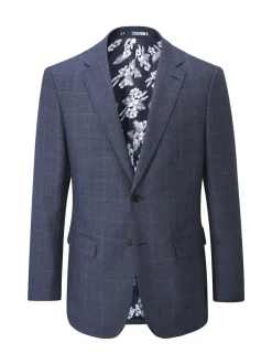 Skopes Slim Fit Anello Check Suit Jacket Blue Outlet